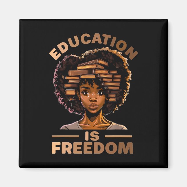 Utbildning Är Frihet Afroamerikansk Svart Histor Magnet (Framsidan)