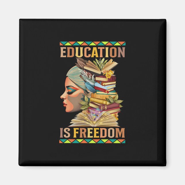 Utbildning Är Frihet Afroamerikansk Svart Histor Magnet (Framsidan)