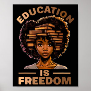 Utbildning Är Frihet Afroamerikansk Svart Histor Poster