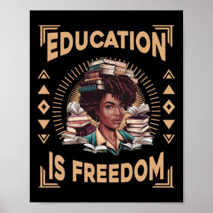 Utbildning Är Frihet Afroamerikansk Svart Historik Poster
