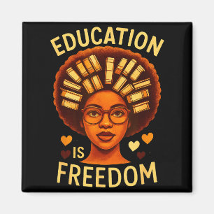 Utbildning Är Frihet Svart Melanated Lärare Svart Magnet