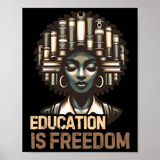 Utbildning Är Frihet Svarta Historien Månad Svart  Poster (Framsidan)
