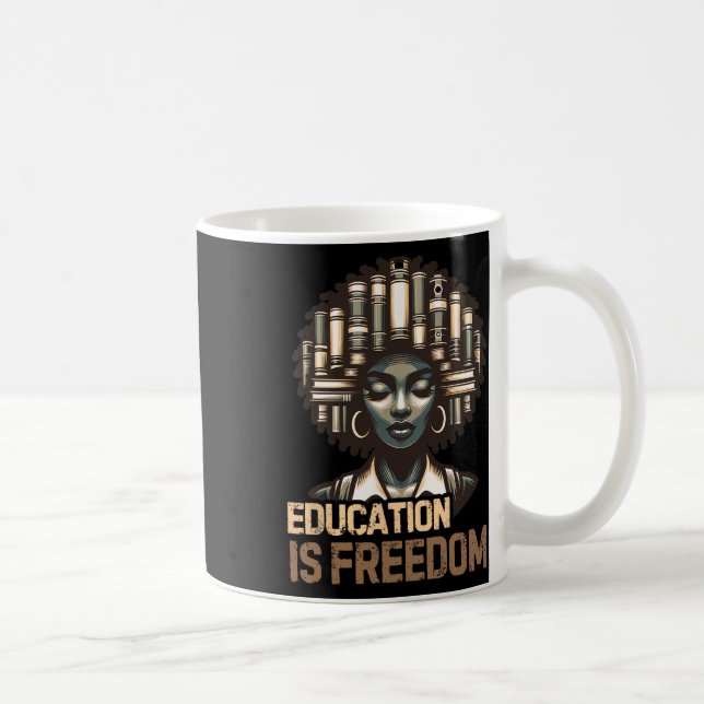 Utbildning Är Frihet Svarta Historikens Månad Svar Kaffemugg (Höger)