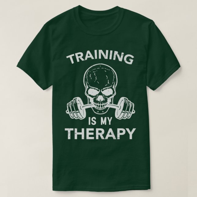 Utbildning är min terapi, Motivational Workout Gym T Shirt (Design framsida)