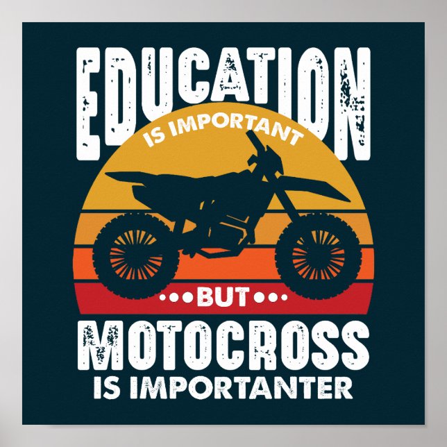 Utbildning är viktig men Motocross är viktig Poster (Framsidan)