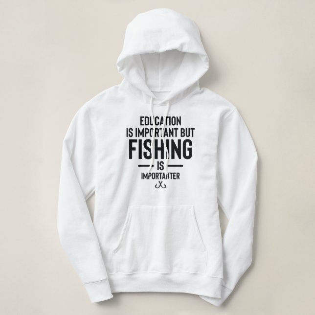 Utbildning är viktigt, men fiske är viktigt t shirt (Design framsida)