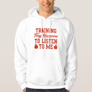 Utbildning av små människor att lyssna på mig hoodie