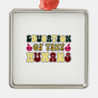 Utbildning av små människor julgransprydnad metall