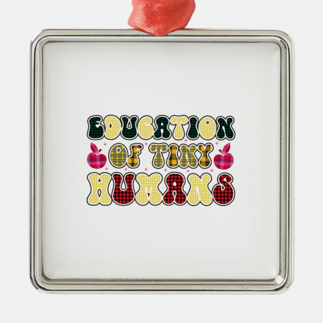 Utbildning av små människor julgransprydnad metall (Framsidan)