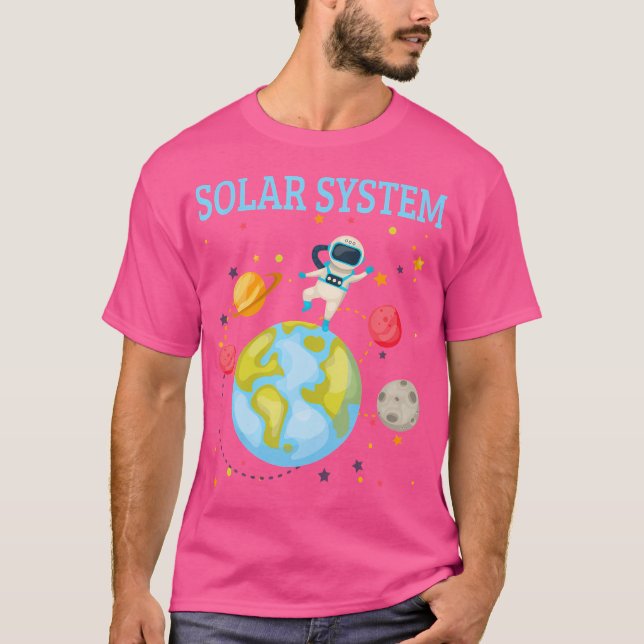 Utbildning av Småbarn i Solar System Science Plane T Shirt (Framsida)