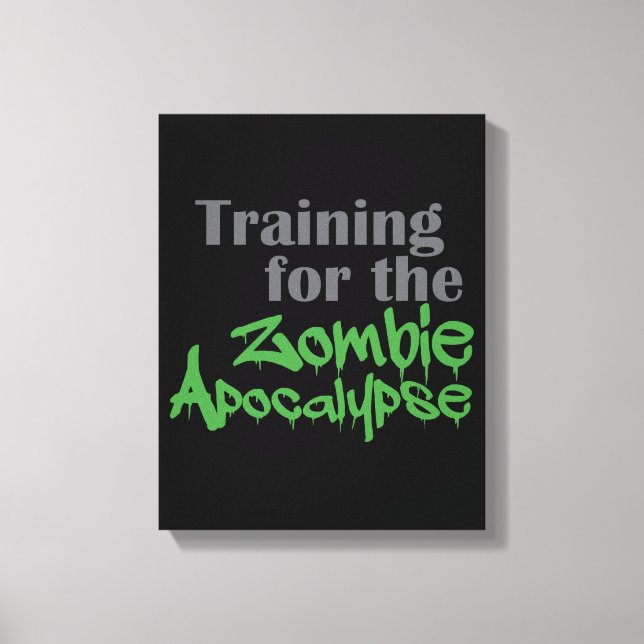 Utbildning för Zombie Apocalypse Funny Workout Canvastryck (Framsida)