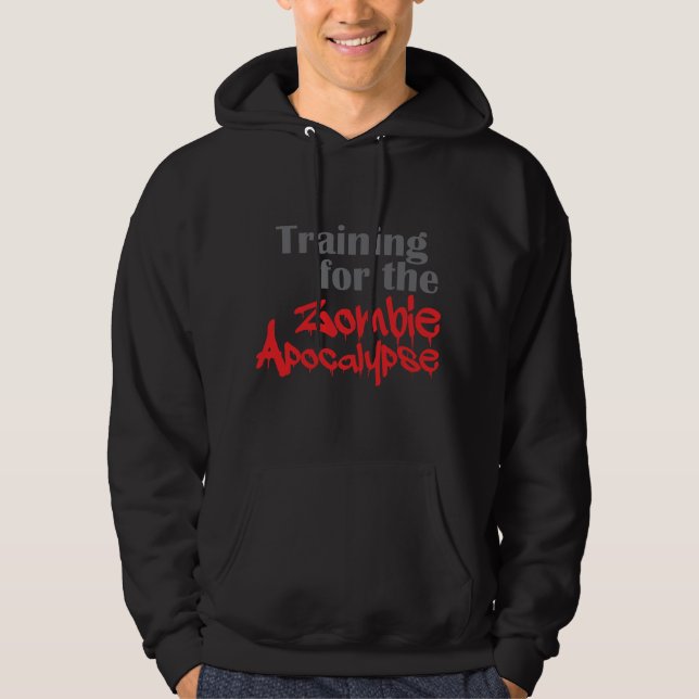 Utbildning för Zombie Apocalypse Funny Workout Hoodie (Framsida)