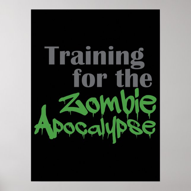 Utbildning för Zombie Apocalypse Funny Workout Poster (Framsidan)