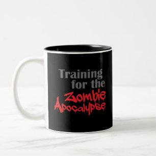 Utbildning för Zombie Apocalypse Funny Workout Två-Tonad Mugg