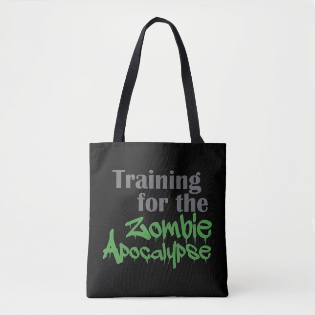 Utbildning för Zombie Apocalypse Funny Workout Tygkasse (Framsida)