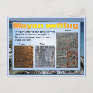 Utbildning, historia, Mayan-skrift Vykort