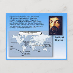 Utbildning, historia, resor med Ferdinand Magellan Vykort