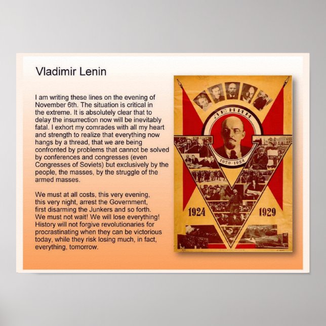 Utbildning, historia, Ryssland, Vladimir Lenin Poster (Framsidan)