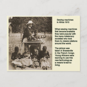 Utbildning, Historia, Symaskin i Afrika 1910 Vykort