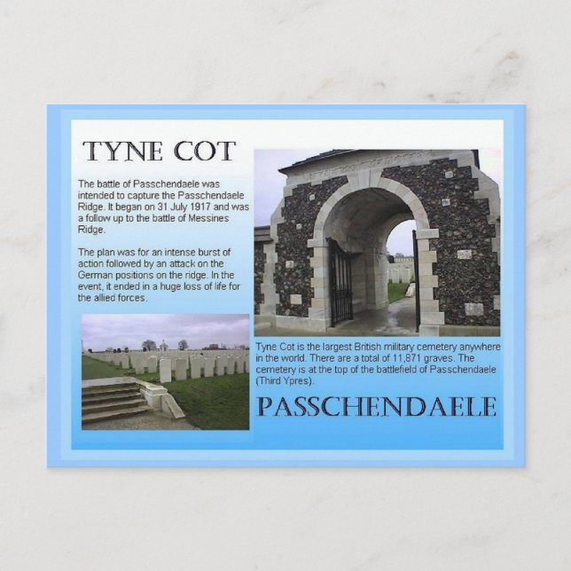 Utbildning, historia, Världskrig I, Tyne Cot Vykort (Framsida)
