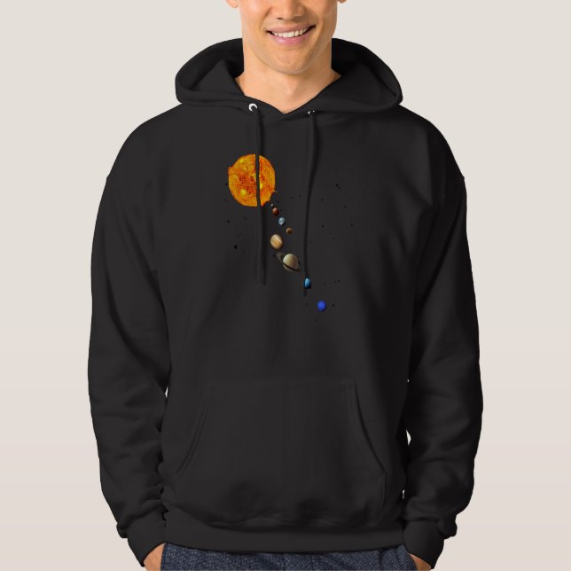 Utbildning i Solar System Realistic Space Planets Hoodie (Framsida)