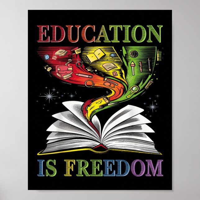 Utbildning i svart historia är Fria Amerika Poster (Framsidan)