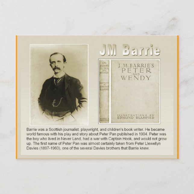 Utbildning, litteratur, JM Barrie, Peter Pan Vykort (Framsida)