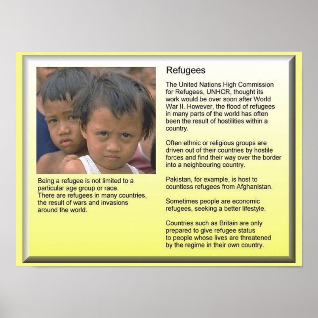 Utbildning, medborgarskap, flyktingar, UNHCR:s bak Poster (Framsidan)