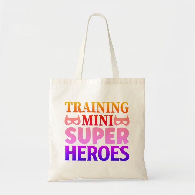 Utbildning Mini Supper Heroes Teacher Gift Tygkasse (Framsidan)