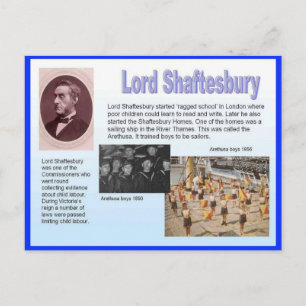 Utbildning, reformvänner, Lord Shaftesbury Vykort