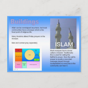 Utbildning, religion, islam, muslimsk byggnad vykort
