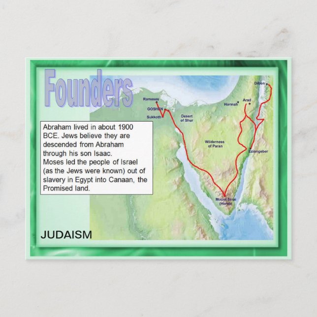 Utbildning, religion, judendom, grundare vykort (Framsida)