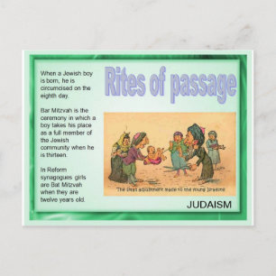 Utbildning, religion, judendom, passagesamhällen vykort