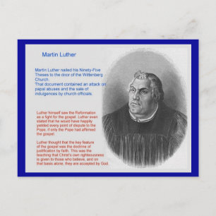 Utbildning, religion, Martin Luther Vykort