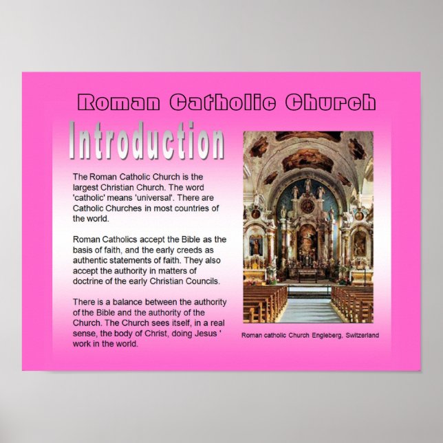 Utbildning, religion, romersk-katolsk introduktion poster (Framsidan)