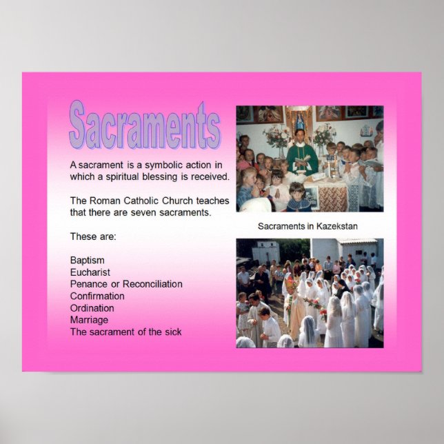 Utbildning, religion, romersk-katolska, Sacramente Poster (Framsidan)