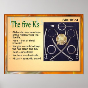 Utbildning, religion, sikhism, de fem ks poster