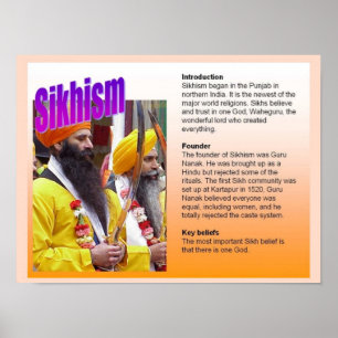 Utbildning, religion, sikhism Nyckel Tro Poster