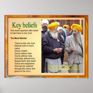 Utbildning, religion, sikhism Nyckel Tro Poster
