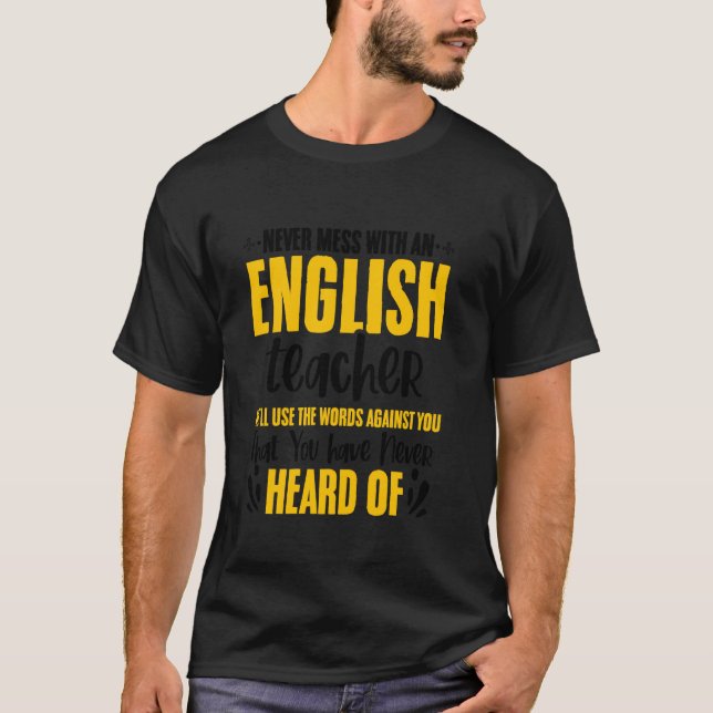 Utbildning Stör Aldrig Engelsklärare Engelsk  T Shirt (Framsida)
