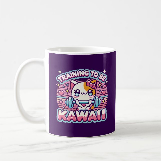 Utbildning till Be Kawaii - Cute Funny Anime Gym C Kaffemugg (Vänster)