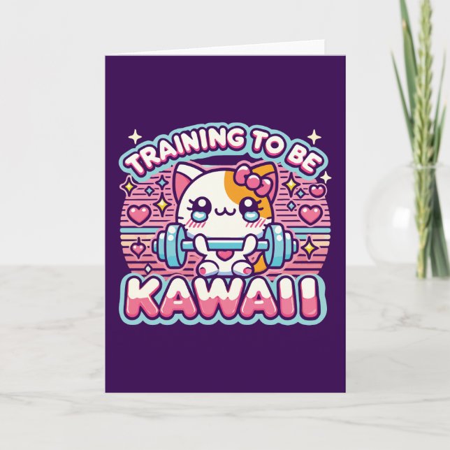 Utbildning till Be Kawaii - Cute Funny Anime Gym C Kort (Framsida)