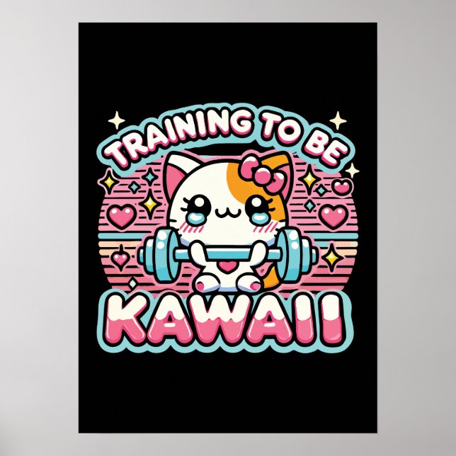 Utbildning till Be Kawaii - Cute Funny Anime Gym C Poster (Framsidan)