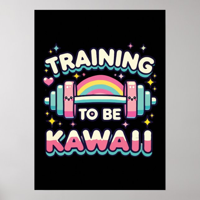 Utbildning till Be Kawaii - Cute Funny Anime Worko Poster (Framsidan)