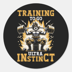 Utbildning till Go Ultra Instinct Gym Weightlift B Runt Klistermärke