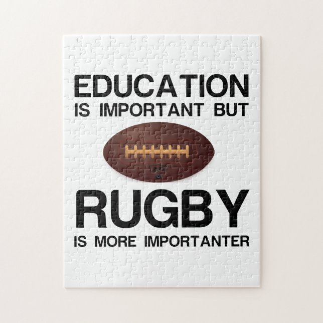 UTBILDNINGEN ÄR VIKTIG, RUGBY IMPORTANTER PUSSEL (Vertikal)