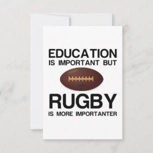 UTBILDNINGEN ÄR VIKTIG, RUGBY IMPORTANTER TACK KORT