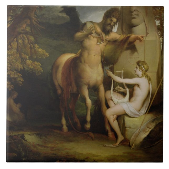 Utbildningen av Achilles, c.1772 (olja på kanfas) Kakelplatta (Framsidan)