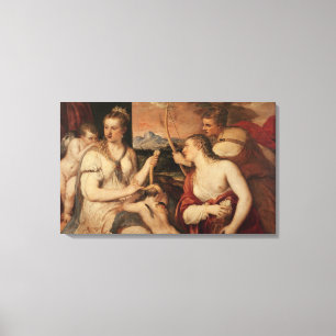 Utbildningen av cupiden, c.1565 canvastryck