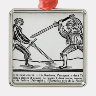 Utbildningen av Pantagruel, illustration Julgransprydnad Metall